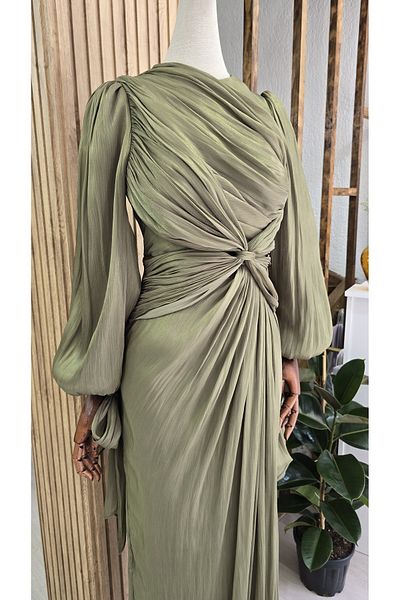 NANTİREA Invitation Dress Draped Hijab Evening Dress