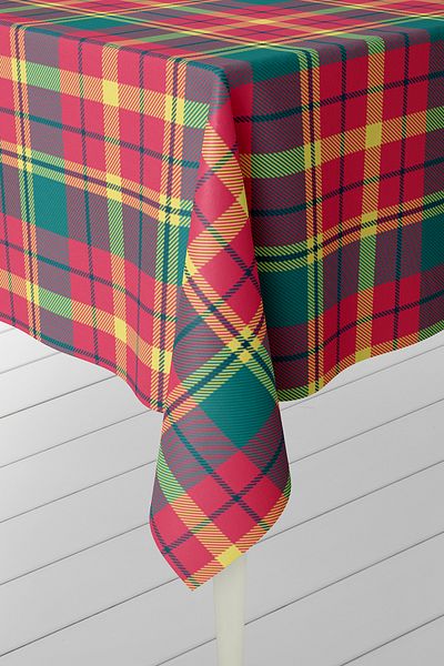 HediyeLabs Vintage Plaid Patterned Digital Printed Vinyl Tablecloth – Retro Comfort Series