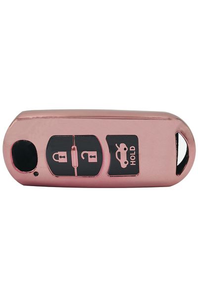 Mazda Zoom 3 Button Remote Key Fob Tpu Case Pink, Car Key Cover, 1 Piece, Durable Protection
