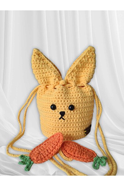 nazegram örgü tavşan çanta , çocuk çantası