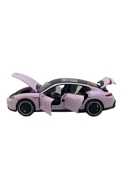 JPT Pink Porsche Taycan replica model 1:32 with sound, lights, opens everything