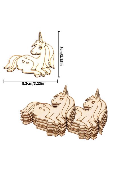 Choice 10pcs D 10pcs Unicorn Wooden Crafts Diy Painting Wood Slices Ornaments For Unicorn Birthday Party De