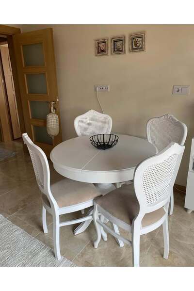 Meser Mobilya EZİNE YUVARLAK AÇILIR BABA AYAK MUTFAK MASASI / URLA HAZERANLI ...