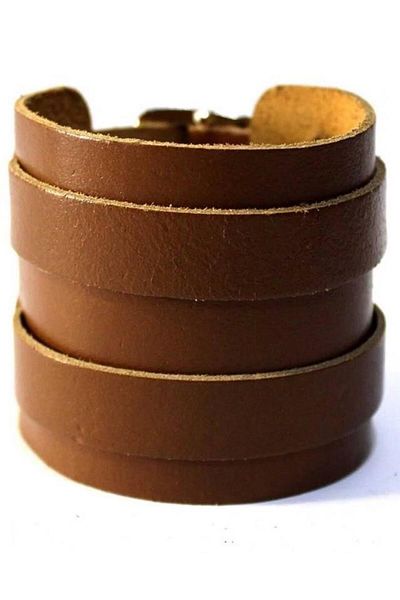 Takı Dükkanı Double Buckle Wide Novice Ottoman Men's Leather Bracelet B30