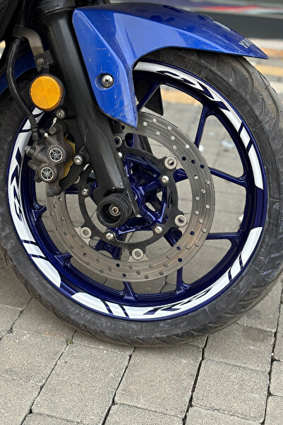 Banxtre Yamaha R25 Grubu için Tüm Yıllara Uyumlu Beyaz Renk 12 Parça Jant Şeridi