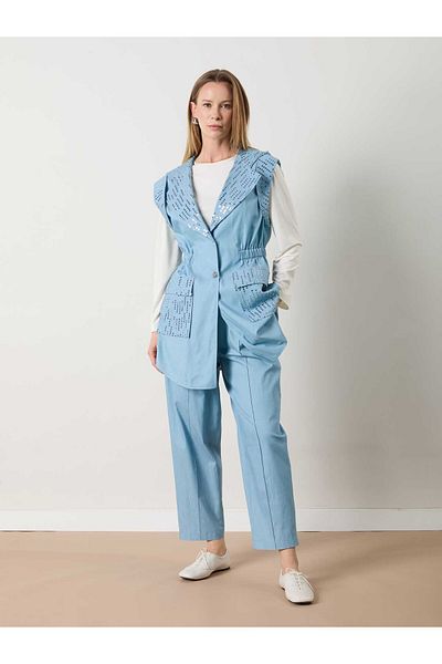 MELIDIA A41785 Aguaje Sequin Detailed Vest Pants Set