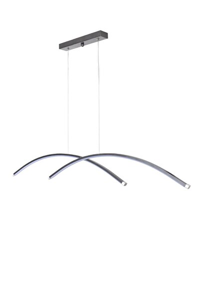 Modavize Zeyna Modern Tasarım Yatak Odası - Salon - Mutfak Gri Renk Beyaz Ledli 2 Li Led Avize