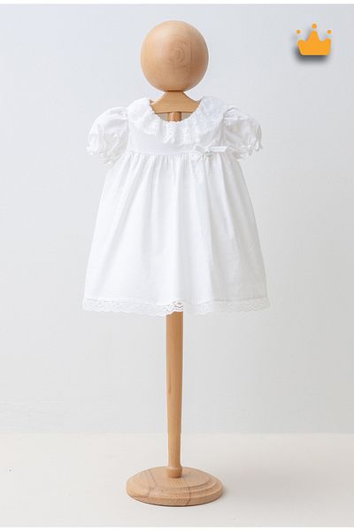 Mymio 6-24 Months Baby Girl Kids Floral Printed Lace Collar Summer Eid Dress