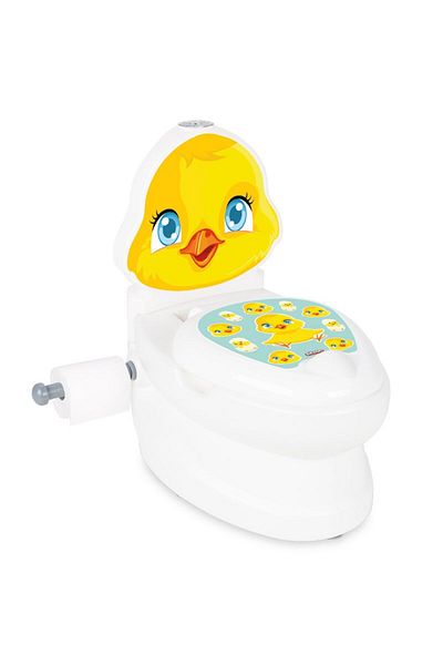 PİLSAN Educational Potty with Music and Lights for Children Pilsan Yellow Chicken, Paper Holder, Age 18 Months +