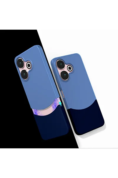 noktaks Xiaomi Redmi 13 4g Compatible - Protective Double Cover with Case Magnet - Navy Blue - T37010