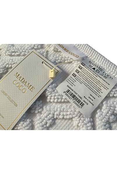 Madame Coco Sansone 100% бавовняний рушник для ніг, білий, 50x70 см, висока поглинаюча здатність, колекція Luxury