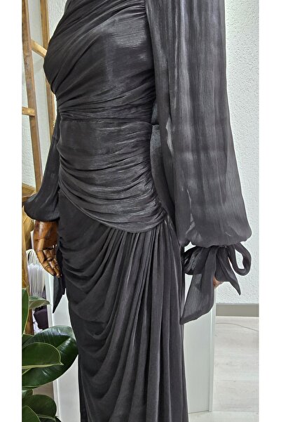 NANTİREA Davet Elbisesi Siyah Tesettür Abiye Elbise