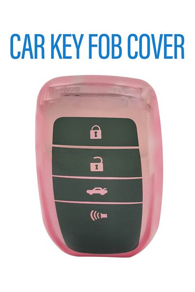 Toyota Land Cruiser 2023 4 Button Remote Key Fob TPU Case Pink, Durable Car Key Cover, 1 Piece