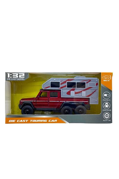 JPT Mercedes Camper Off-Road Brabus Model, 1:32 Scale, with Interactive Functions, Red Color