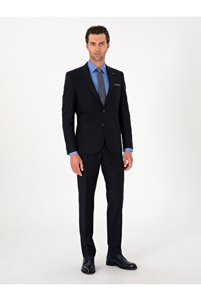 Cacharel Lacivert Slim Fit %100 Yün Klasik Takım Elbise 50304078-VR033