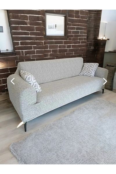 NEFİS HOME Jacquard Sofa Cover 3 Pcs Stone -One Unit