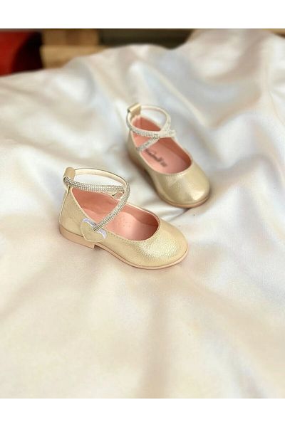 STELLA BUTİK Girl's Ankle Strap Velcro Ballerinas