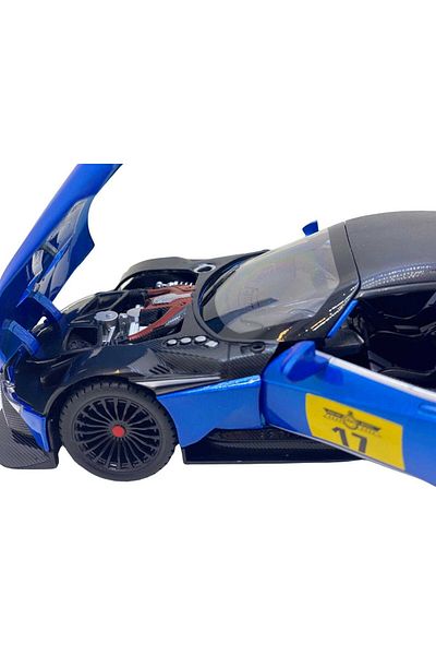 JPT Aston Martin Vulcan Blue Metal Replica Model with Sounds and Lights, Opens Doors and Hood 1:22