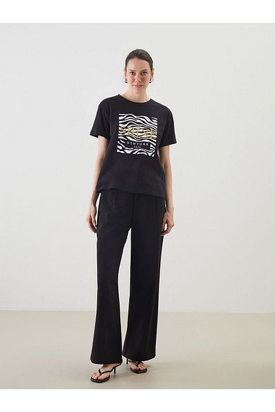 LC Waikiki Tricou de damă cu imprimeu cu gât crew