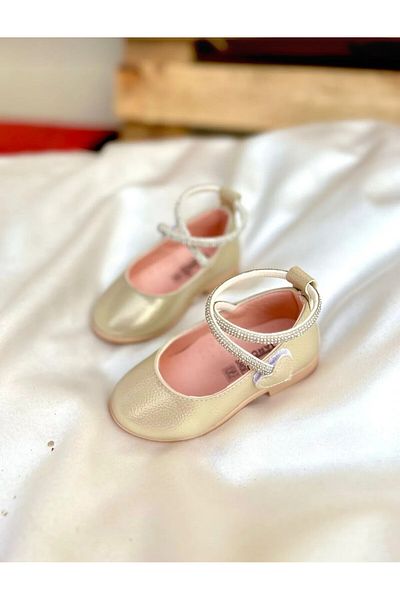 STELLA BUTİK Girl's Ankle Strap Velcro Ballerinas