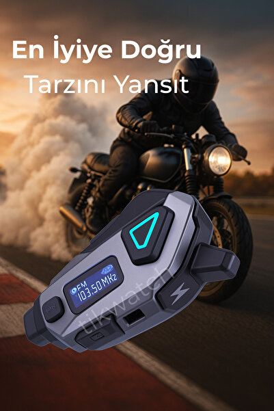 TİKWATCH Motorcu Kask Kulaklık Bluetooth Kameralı Interkom LCD Ekran FM Radyo Wifi 32 GB SD Kart
