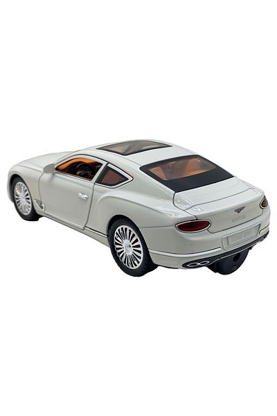 JPT White Bentley Continental metal model with sounds, smoke, lights, opening doors, hood 1/24