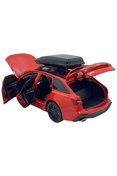 JPT Metal model replica Audi RS6 red opens doors, hood and trunk, sound and lights
