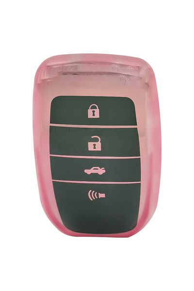 Toyota Land Cruiser 2023 4 Button Remote Key Fob TPU Case Pink, Durable Car Key Cover, 1 Piece