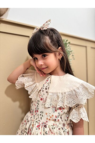 Little Pumpkin Kız Çocuk Kısa Kollu Fisto Yakalı Bayramlık Elbise