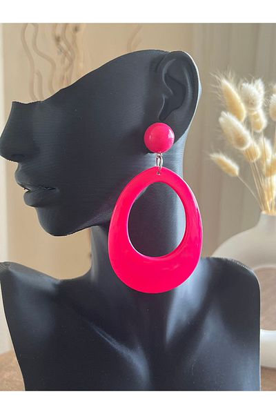 Büyük Hanım Bohemian Style Acrylic Modern Pink Earrings
