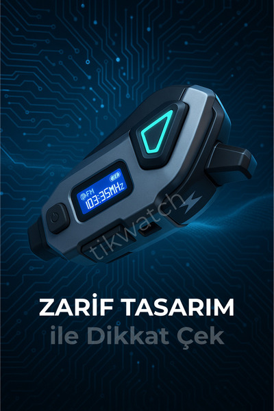TİKWATCH Motorcu Kask Kulaklık Bluetooth Kameralı Interkom LCD Ekran FM Radyo Wifi 32 GB SD Kart