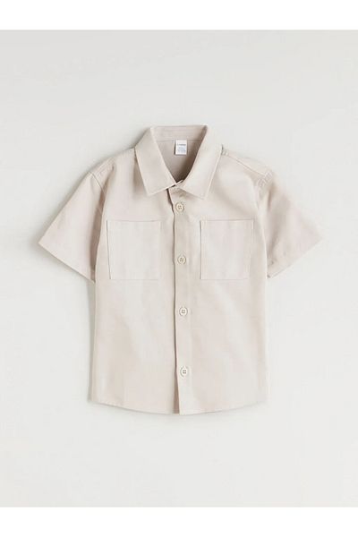 LC Waikiki Lcw Kids Gray Cotton Pocket Boy's Shirt