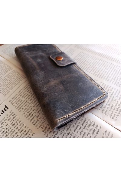 Mahfuz Fully Handmade Real Leather Wallet from Cutting to Sewing 12 Cards 2 Banknote Areas (19.4Cm*8.5Cm) Yp11
