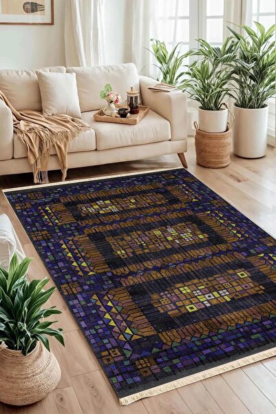 Markaev Geometric Baskılı Dokuma Taban Halı 124 YNG