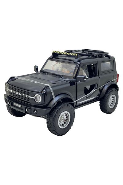 JPT Black Ford Bronco metal model with sound, lights, opens everything
