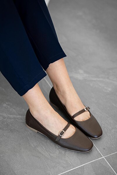 Parponi Pepe Жіночі туфлі на ремінці з натуральної шкіри, коричневі