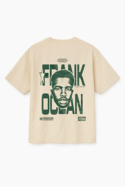 Altair Tr تي شيرت للجنسين مطبوع عليه Frank Ocean مقاس كبير باللون البيج