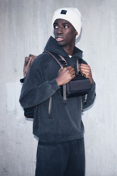 Pull & Bear Nylon-effect crossbody bag with flap