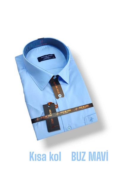 hodbehod Cămașă Battal cu mânecă scurtă și buzunare uni Dacron Daddy - 2XL, 3XL, 4XL (Produs de calitate superioară)