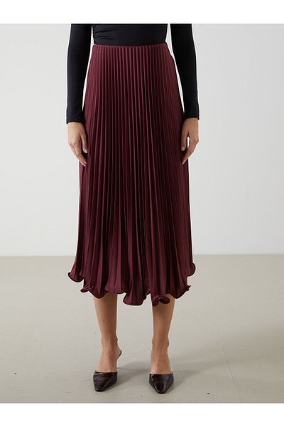 LC Waikiki Elastic Waist Chiffon Women's Pleated Skirt