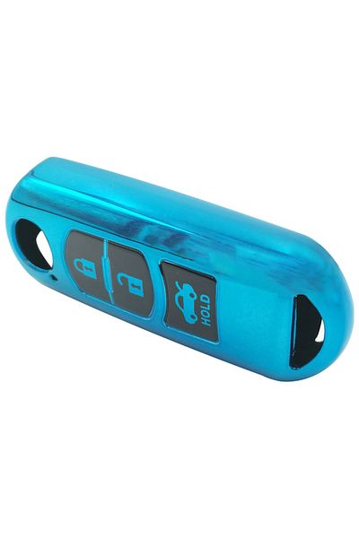 Mazda Zoom 3 Button Remote Key Fob TPU Case Blue, Durable Car Key Cover, 1 Piece