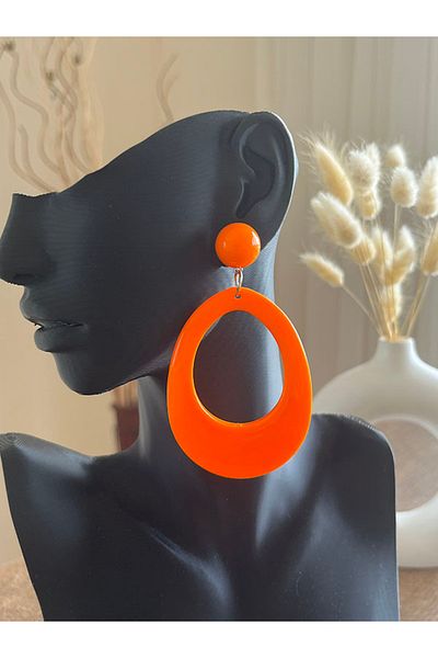 Büyük Hanım Bohemian Style Acrylic Modern Orange Earrings