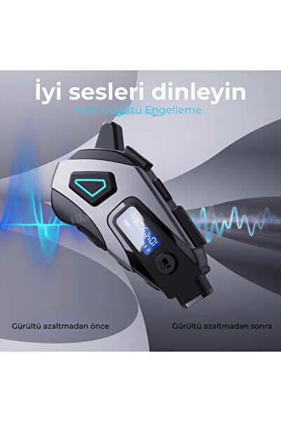 TİKWATCH Motorcu Kask Kulaklık Bluetooth Kameralı Interkom LCD Ekran FM Radyo Wifi 32 GB SD Kart