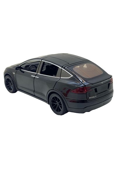 JPT Tesla Model X Metal Model with Open Doors with Sound and Light, 1:28 Scale, Black
