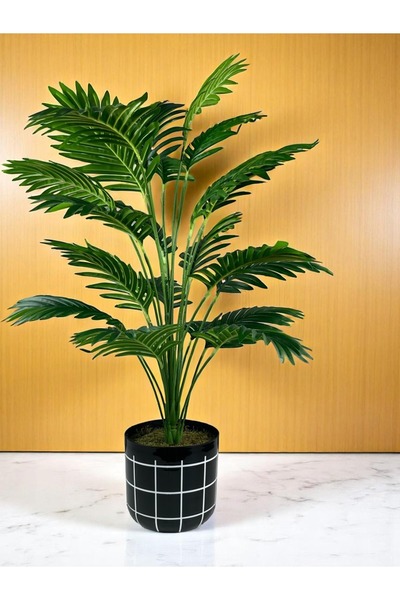 NEŞELİ ÇİÇEKLER Yapay Ağaç Areka Palmiyesi 24 Yaprak 90cm Plastik Saksıda Yapay Salon Çiçeği