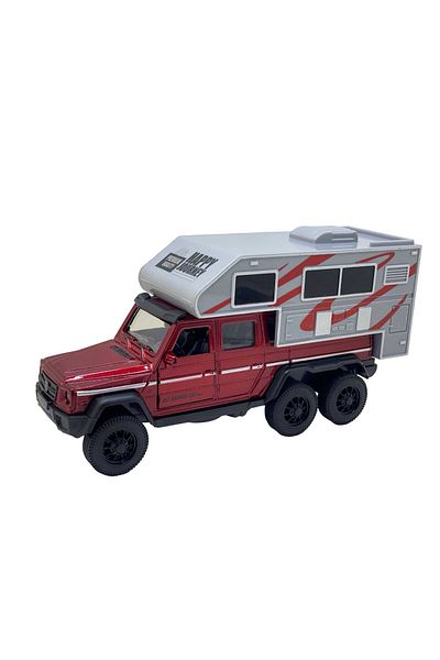 JPT Mercedes Camper Off-Road Brabus Model, 1:32 Scale, with Interactive Functions, Red Color
