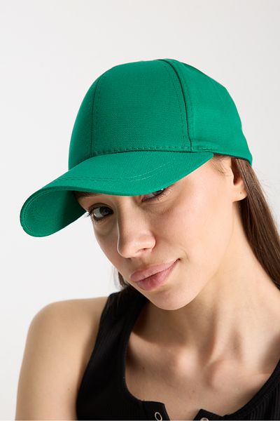 Moda Days Women's Green Basic Adjustable Baseball Cap with Velcro Back
