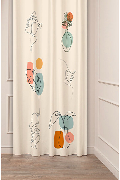 GREENDECOR مزهرية زهور أوراق باستيل بوهيمية تصميم خاص مطبوعة رقمية (جناح واحد...