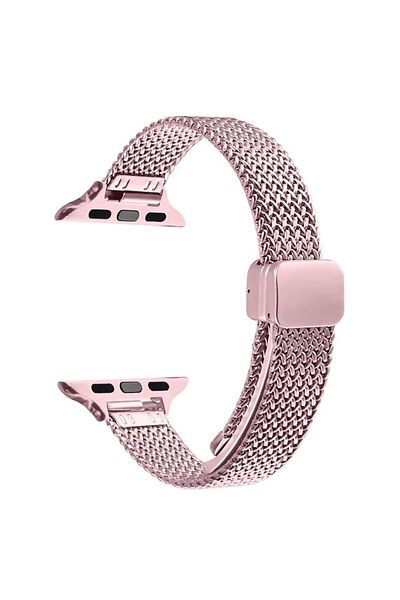 REDz Accessories Milanese Luxury Strap For Apple Watch, Metallic Fabric, Magnetic, Pink - 38/40/41 Mm
