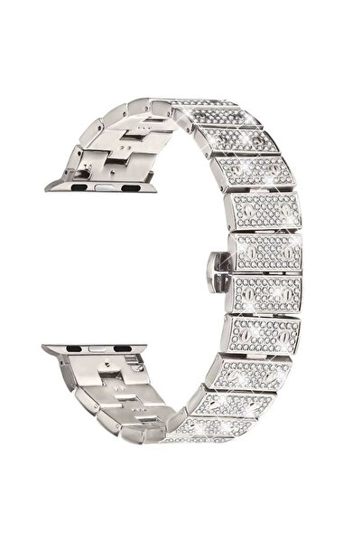 REDz Accessories Λουράκι από κρύσταλλο Glam για Apple Watch με σχέδιο στρας, μεταλλικούς κρίκους, φως αστεριού - 38/40/41 mm